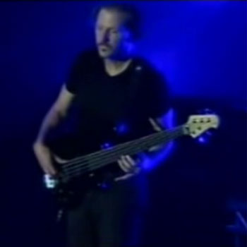 Matt Bissonette playing fretless bass guitar